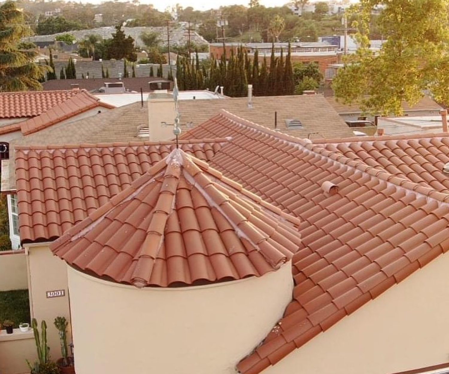 clay tile roof, Alhambra California